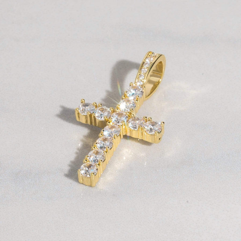 Adamans Diamond Cross Pendant - Gold